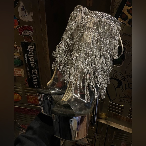 Worn Rhinestone Fringe Pleaser Boot - Picture 3 of 6